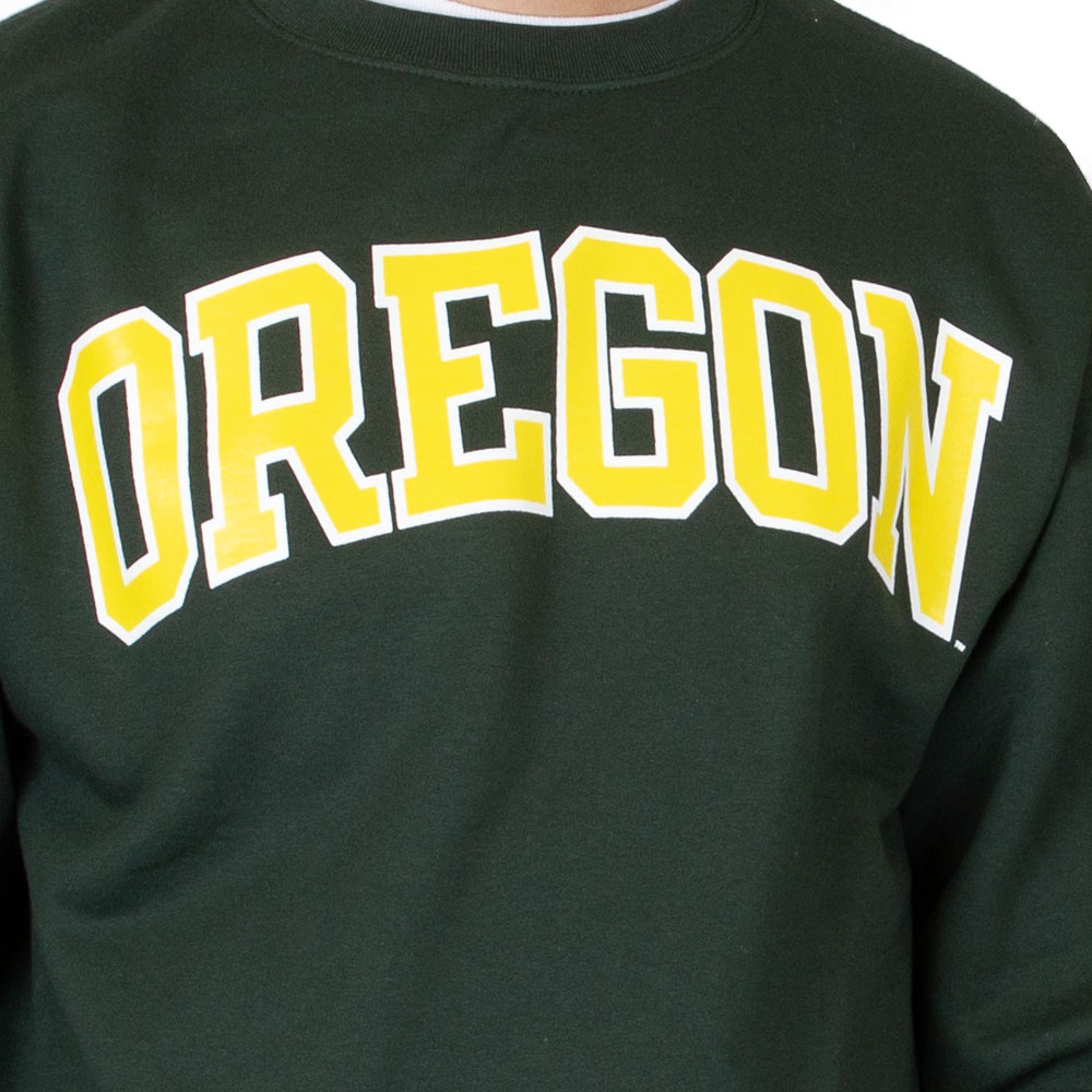 Arched Oregon, Champion, Green, Pullover, Cotton Blend, Men, Unisex, Fleece, Sweatshirt, 942067
